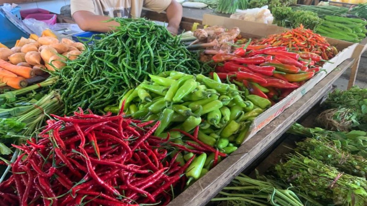 Sayuran yang dijual di Pasar Flamboyan Pontianak (ANTARA/Ananda)
