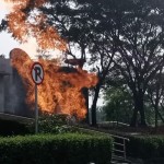 Semburan api di rest area KM 86 Cipali. (ANTARA/HO-Astra Tol Cipali)-1682582849