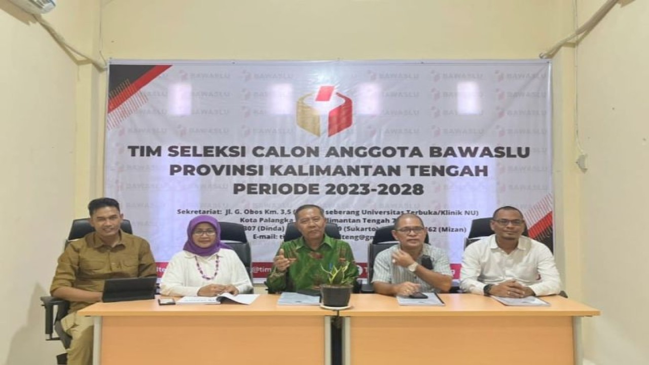 Tim Seleksi calon anggota Badan Pengawas Pemilu Provinsi Kalimantan Tengah (Bawaslu Kalteng). (ANTARA/HO-Bawaslu Kalteng)