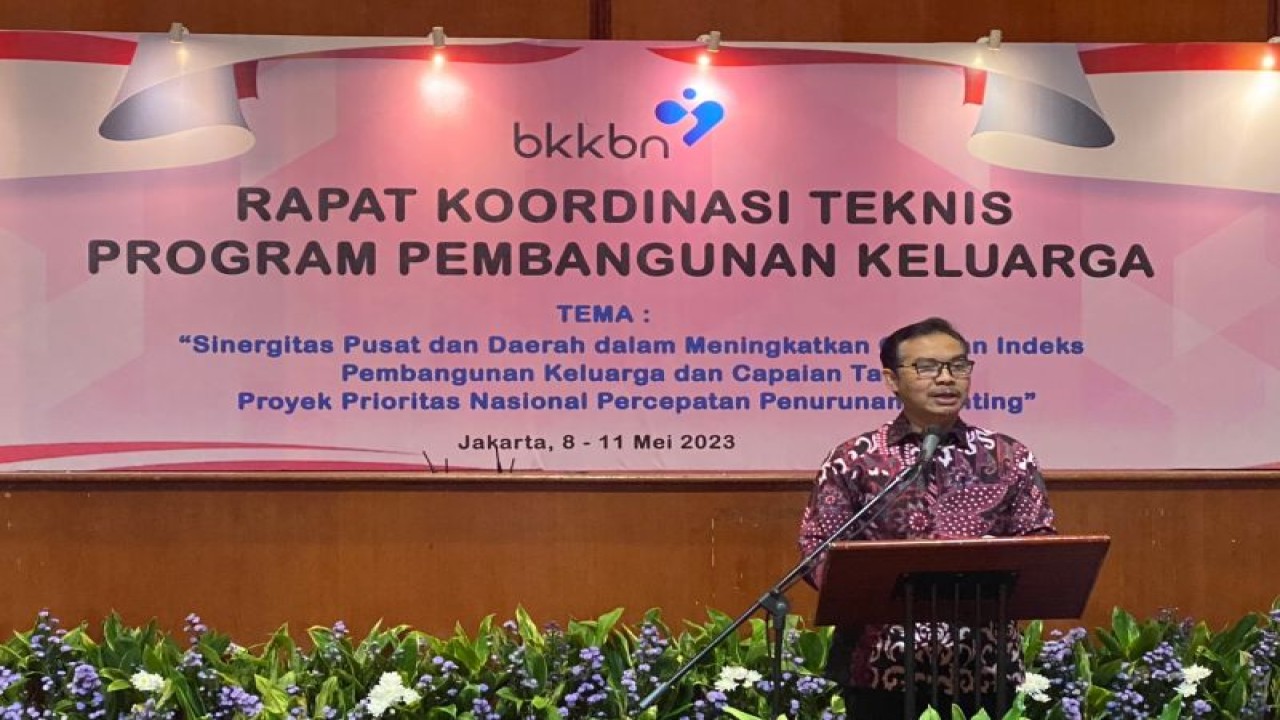 Kepala BKKBN Hasto Wardoyo ketika menghadiri Rakortek Bidang KSPK BKKBN yang digelar di Jakarta pada Senin (8/5/2023) lalu. (ANTARA/Hreeloita Dharma Shanti)