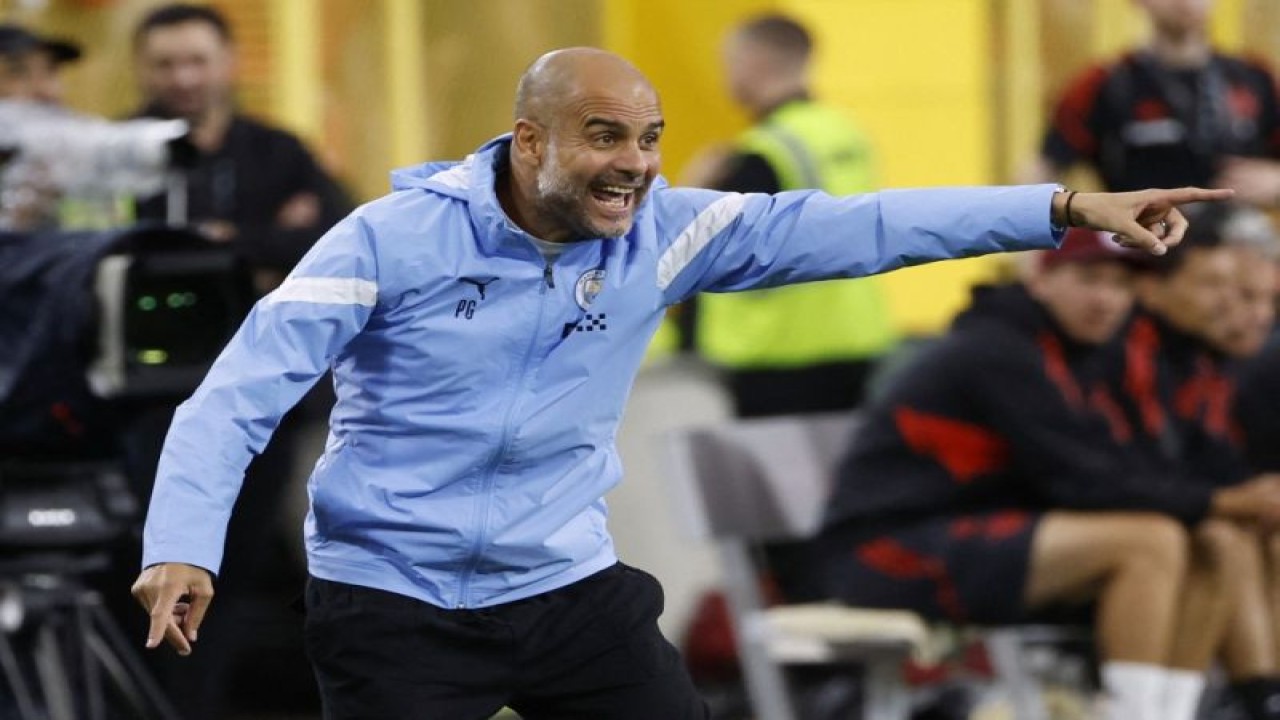 Foto arsip - Manajer Manchester City Pep Guardiola. (ANTARA/AFP/KAMIL KRZACZYNSKI)
