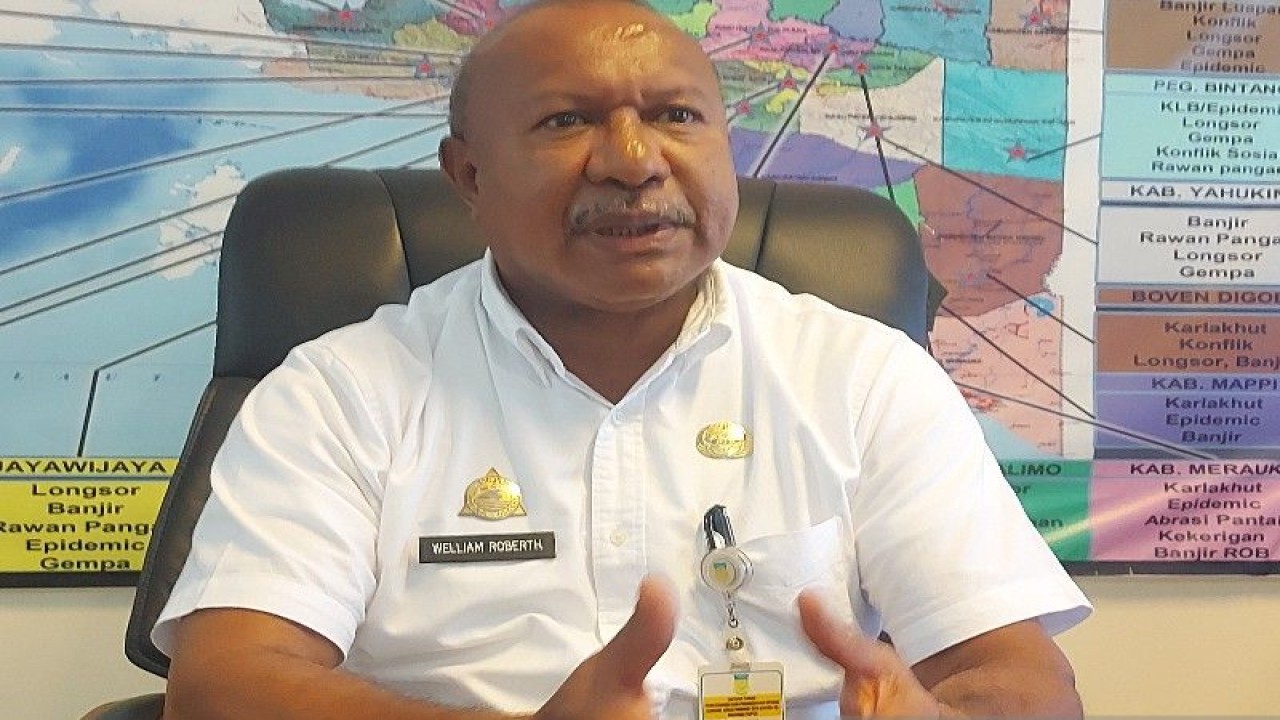 Kepala BPBD Papua Welliam R. Manderi (ANTARA/Qadri Pratiwi)