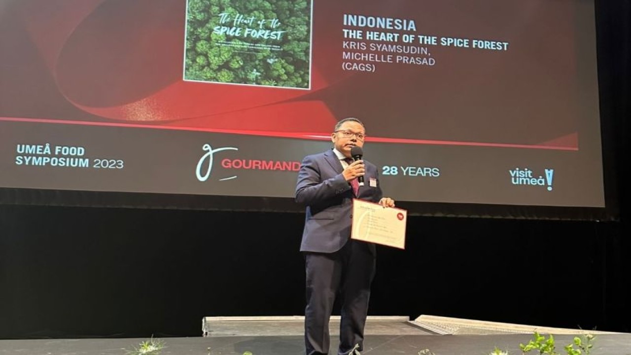 Duta Besar RI untuk Kerajaan Swedia Kamapradipta Isnomo dalam acara tahunan Gourmand International pada 25-28 Mei 2023 Umeå, Swedia. (ANTARA/KBRI Stockholm)