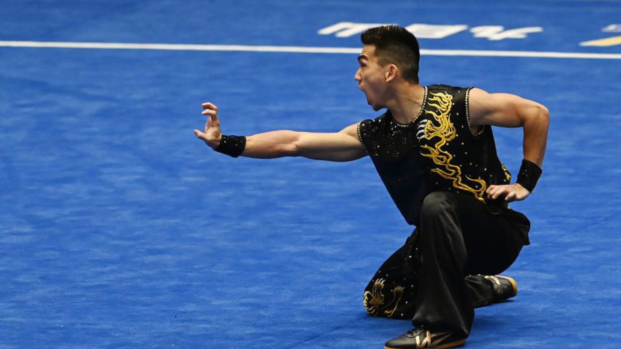 Pewushu Indonesia Harris Horatius. ANTARA FOTO/Aditya Pradana Putra/rwa.