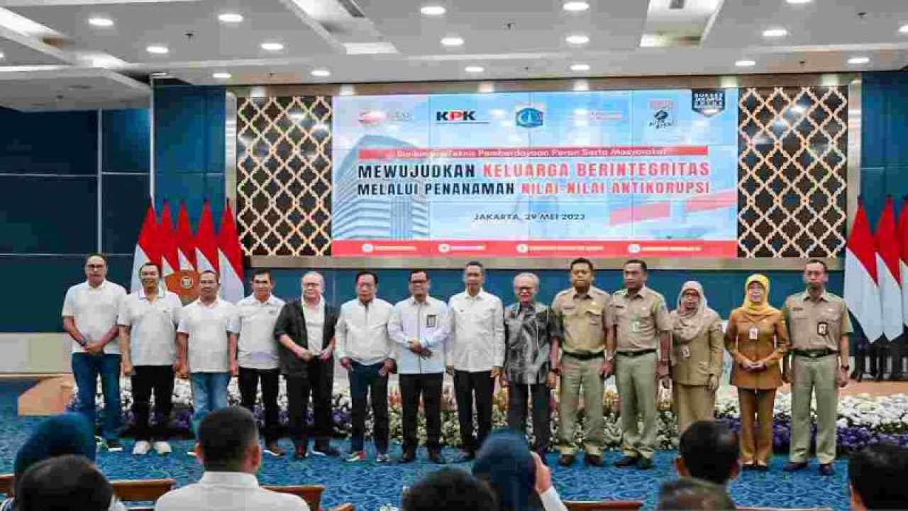 Penjabat (Pj) Gubernur DKI Jakarta Heru Budi Hartono dalam Bimbingan Teknis Keluarga Beritegritas pada 2023 di Balai Kota DKI, Jakarta Pusat, Senin (29/5/2023). ANTARA/HO-PPID DKI Jakarta