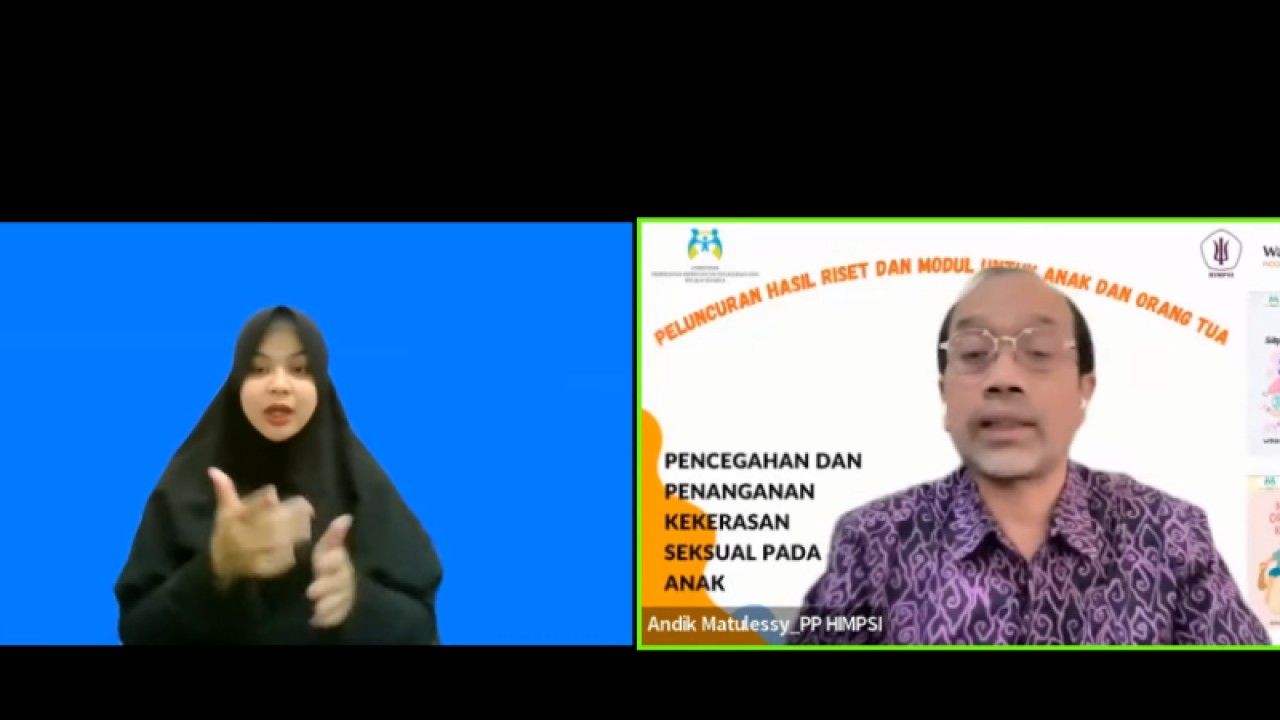 Ketua Himpunan Psikologi Indonesia (Himpsi) Pusat Andik Matulessy (kanan) dalam acara bertajuk "Pencegahan dan Penanganan Kekerasan Seksual pada Anak", di Jakarta, Selasa (23/5/2023). (ANTARA/ Anita Permata Dewi)