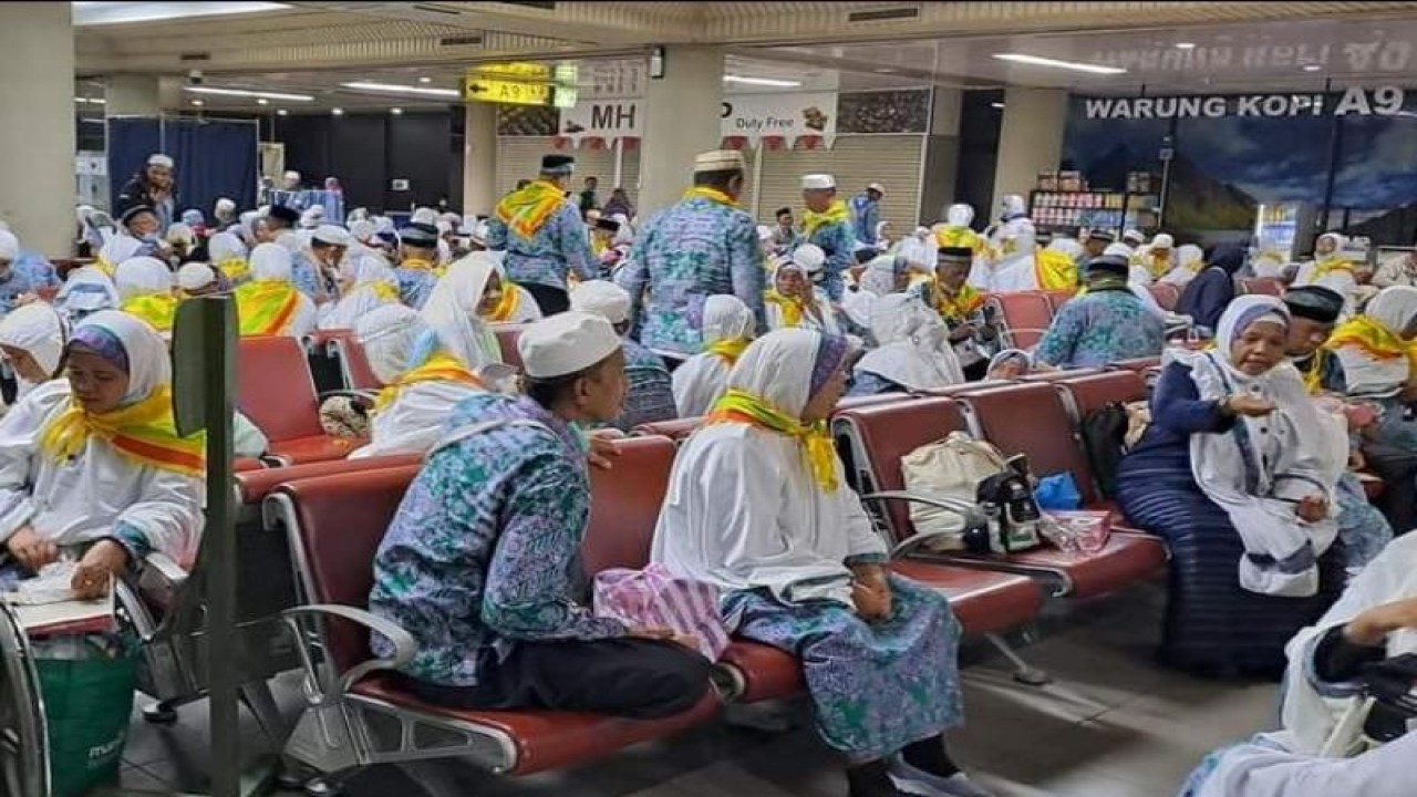 Jamaah haji asal Provinsi Riau. (ANTARA/HO-Humas Kanwil kemenag Riau)