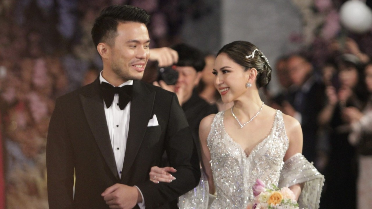 Resepsi pernikahan Yakup Putra Hasibuan dan Jessica Mila Agnesia Boru Damanik digelar di Hotel Raffles, Karet Kuningan, Setiabudi, Jakarta Selatan, Sabtu (13/5/2023)..