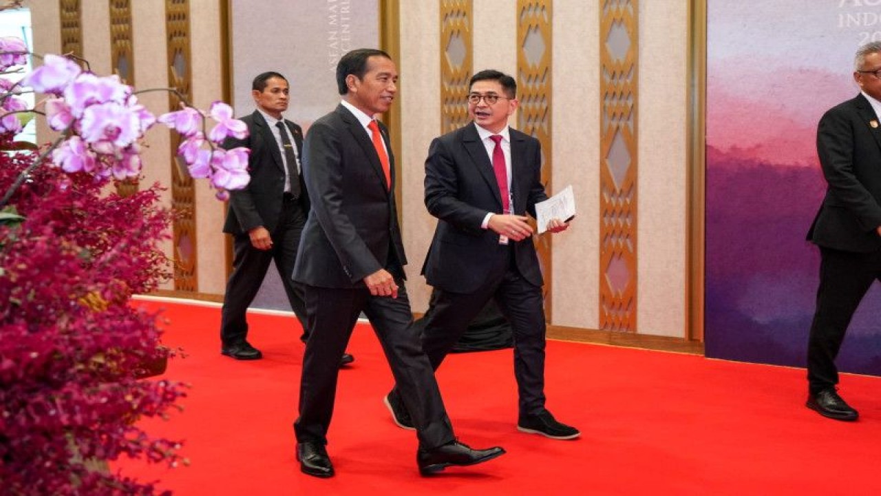 Presiden Joko Widodo bersama Ketua ASEAN Business Advisory Council (ASEAN-BAC) Arsjad Rasjid. ANTARA/HO