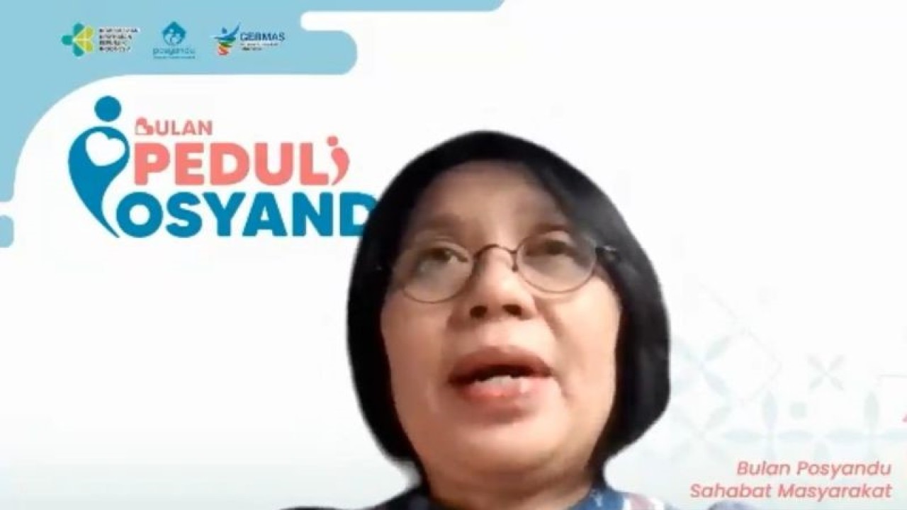 Tangkapan Layar - Direktur Jenderal Kesehatan Masyarakat Kemenkes RI Maria Endang Sumiwi pada diskusi tentang Bulan Peduli Posyandu yang diikuti secara daring di Jakarta pada Jumat (19/5/2023) (ANTARA/Lintang Budiyanti Prameswari)