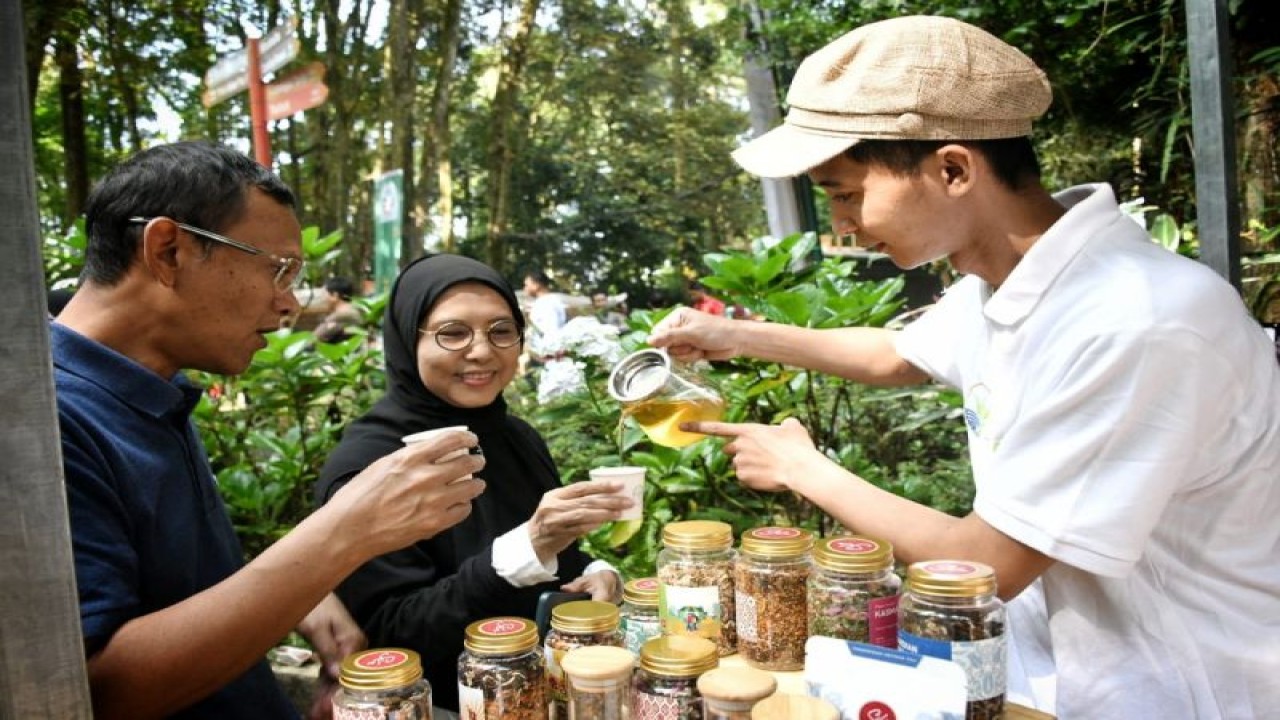 Acara Pasar Leuweung 2023 Tahura “Festival Teh & Kopi” di Taman Hutan Raya Ir. H Juanda, Bandung, Minggu (28/5/2023).  (ANTARA/HO-Humas Pemda Jawa Barat)