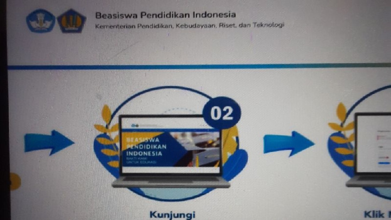 Laman website beasiswa pendidikan Indonesia di Kemendikbudristek tahun 2023. ANTARA/Muhsidin