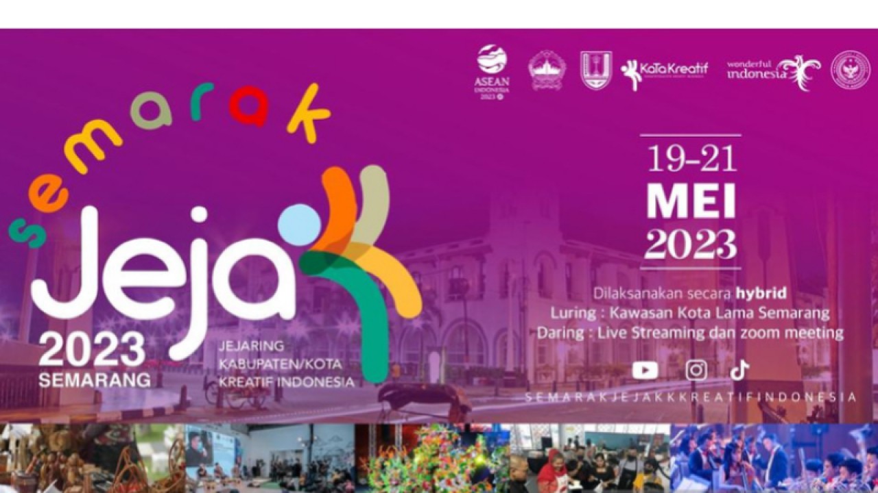Semarak Jejaring Kabupaten/Kota (JEJAKK) Kreatif Indonesia 2023 diselenggarakan pada 19-21 Mei 2023 di Semarang, Jawa Tengah. (ANTARA/HO-Kemenparekraf)