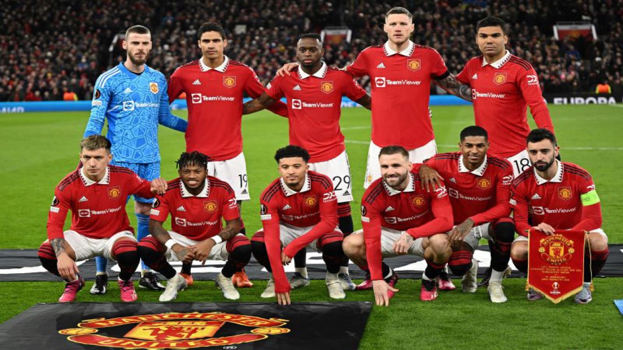 Foto tim Manchester United. (AFP/OLI SCARFF)