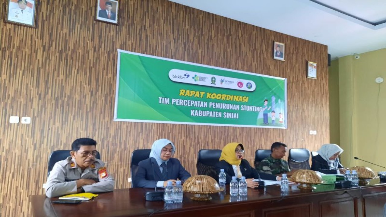 Suasana kegiatan Rakor Tim PPS untuk penurunan angka prevalensi Stunting yang dibuka secara resmi oleh Wakil Bupati Sinjai Hj Andi Kartini Ottong di Sinjai, Senin (22/5/2023). Antara/ Suriani Mappong