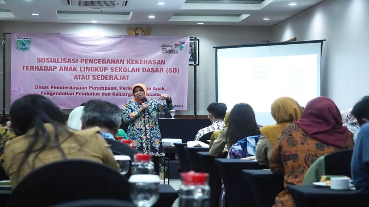 Sosialisasi Pencegahan Kekerasan Terhadap Anak Lingkup Sekolah Dasar atau Sederajat yang digelar di Kota Batu, Jawa Timur, Selasa (23/5/2023). (ANTARA/HO-Humas Pemkot Batu)
