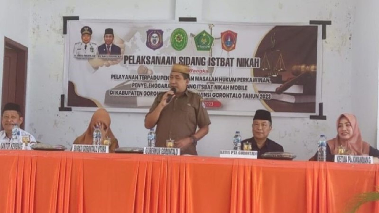 Pelaksanaan sidang Isbat Nikah oleh Biro Hukum Pemerintah Provinsi Gorontalo, digelar di Kabupaten Gorontalo Utara. (ANTARA/HO-Pemprov Gorontalo)