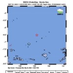 Peta pusat gempa berlokasi di laut magnitudo 5,1 di Laut Banda, Maluku pukul 11.45 WIB, Senin (22/5/2023). (ANTARA/HO-BMKG)-1684741962