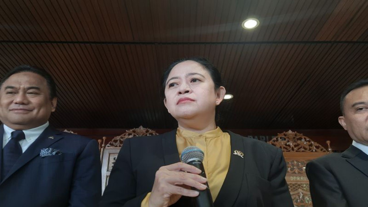 Ketua DPR RI Puan Maharani usai Rapat Paripurna DPR RI Pembukaan Masa Persidangan V Tahun Sidang 2022-2023 di Gedung Nusantara II, Kompleks Parlemen Senayan, Jakarta, Selasa (16/5/2023). ANTARA/Narda Margaretha Sinambela