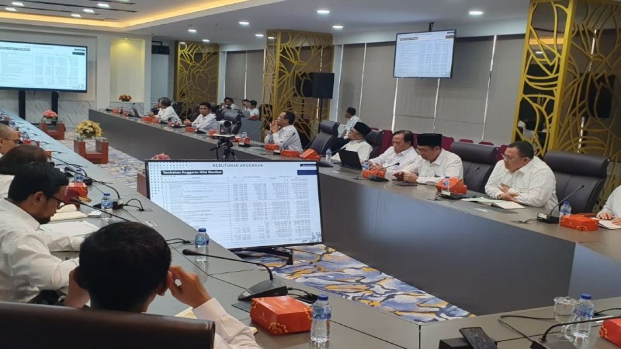 Rapat Koordinasi persiapan penyelenggaraan ibadah haji 1444H/2023M. (ANTARA/HO-Kemenag)