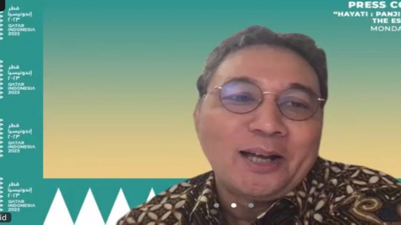 Tangkapan Layar - Dirjen Kebudayaan Kemendikbudristek RI Hilmar Farid pada jumpa pers tentang Tahun Kebudayaan Qatar yang diikuti secara daring di Jakarta, Senin (22/5/2023) (ANTARA/Lintang Budiyanti Prameswari)