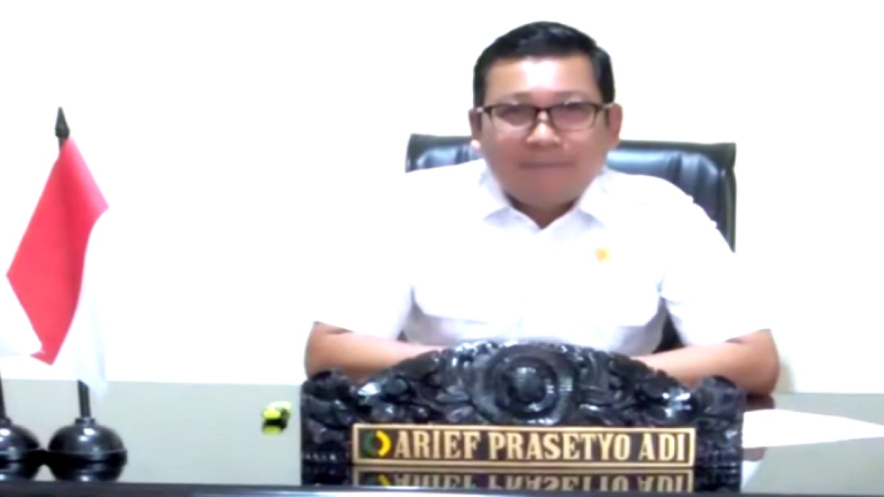 Tangkapan layar Kepala Badan Pangan Nasional Arief Prasetyo Adi dalam seminar daring di Jakarta, Kamis (4/5/2023). ANTARA/Aji Cakti