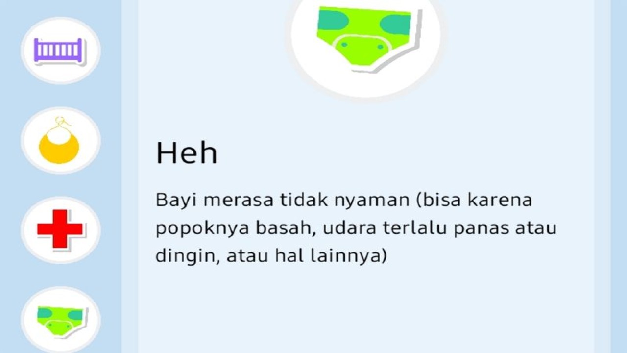 Tangkapan layar tampilan aplikasi Madsaz penerjemah tangis bayi yang diunduh melalui play store. (ANTARA/HO-Aplikasi Madsaz)