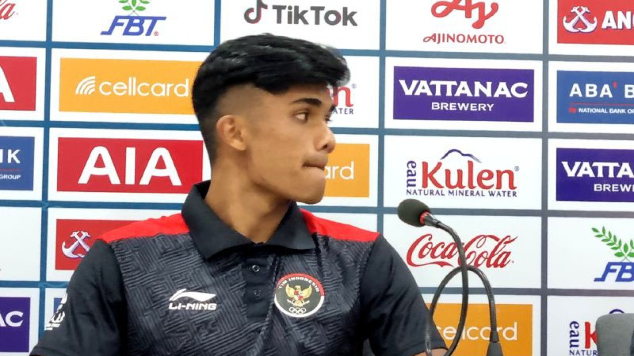 Pemain Timnas U-22 Indonesia Muhammad Ramadhan Sananta usai laga melawan Myanmar pada laga SEA Games 2023 di Olympic Stadium Phnom Penh, Kamboja, Kamis (4/5/2023). ANTARA/Bayu Kuncahyo