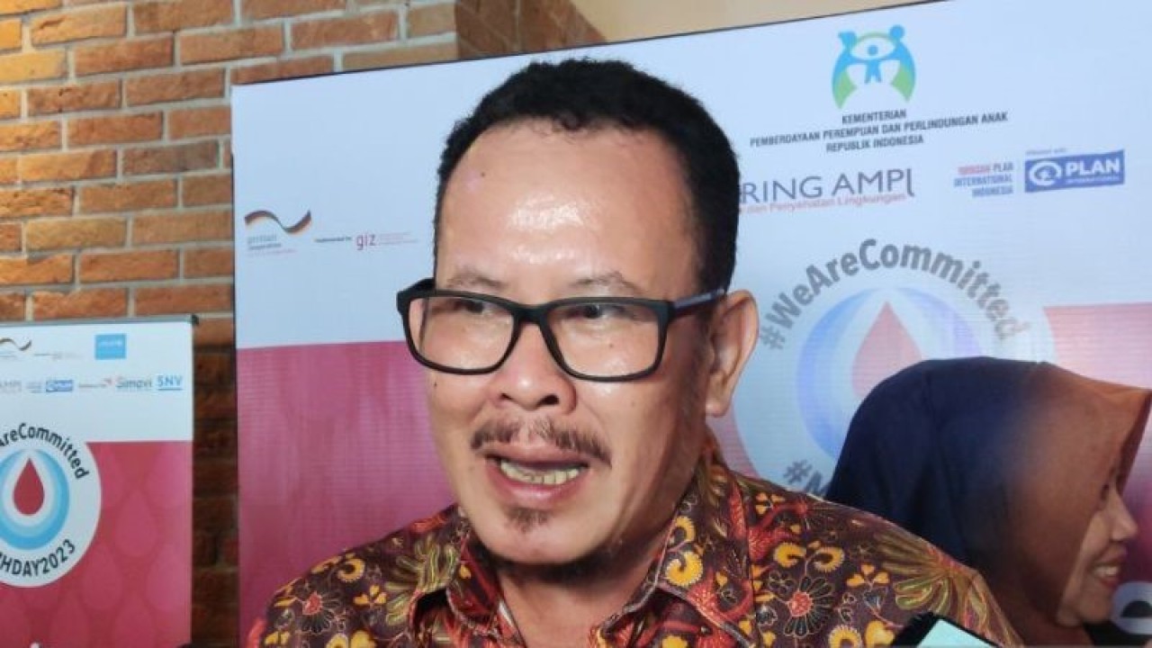 Wash Specialist UNICEF Indonesia Muhammad Zainal dalam acara bertajuk #WeAreCommited to "Reproductive Health for every Child", di Jakarta, Senin (29/5/2023). (ANTARA/ Anita Permata Dewi)