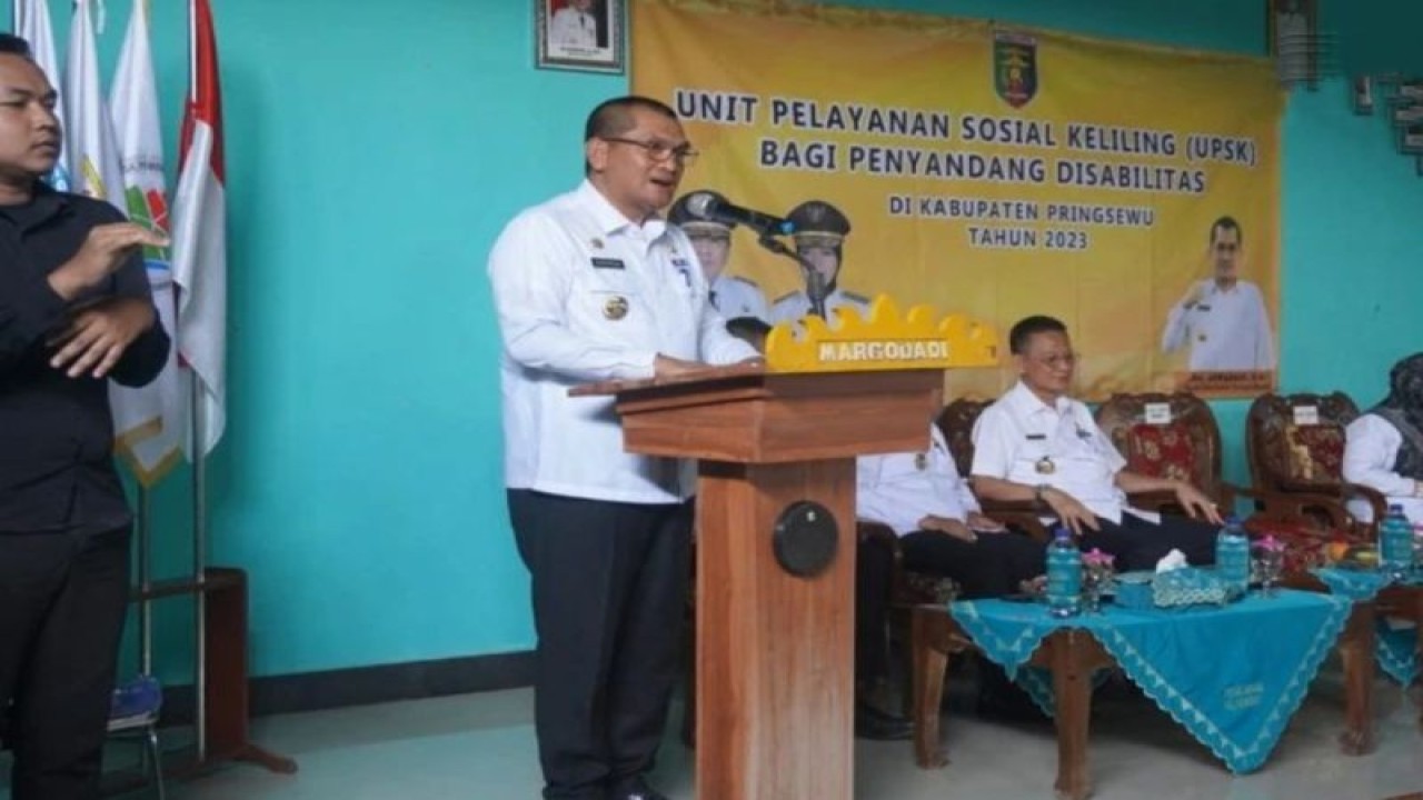Kepala Dinas Sosial Provinsi Lampung Aswarodi saat menghadiri UPSK Lampung. ANTARA/HO-Pemprov Lampung.