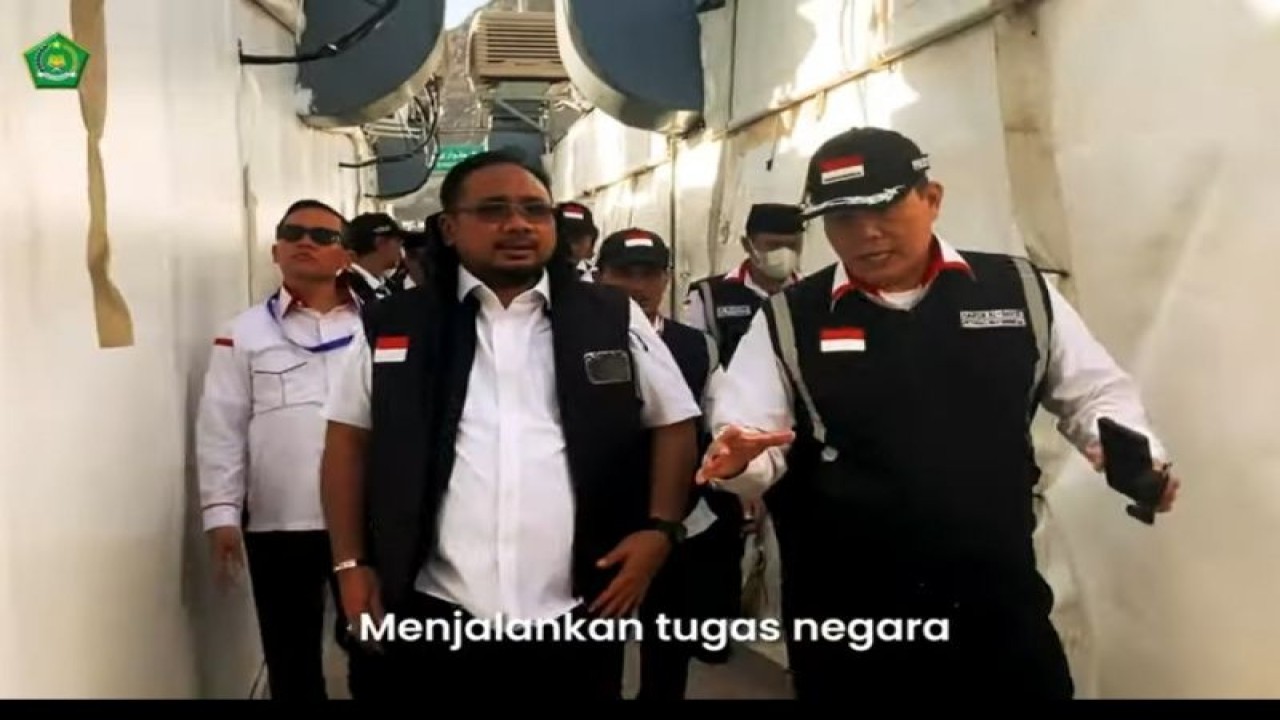 Menteri Agama Yaqut Cholil Qoumas pada video Mars Petugas Haji. ANTARA/HO/MCH 2023