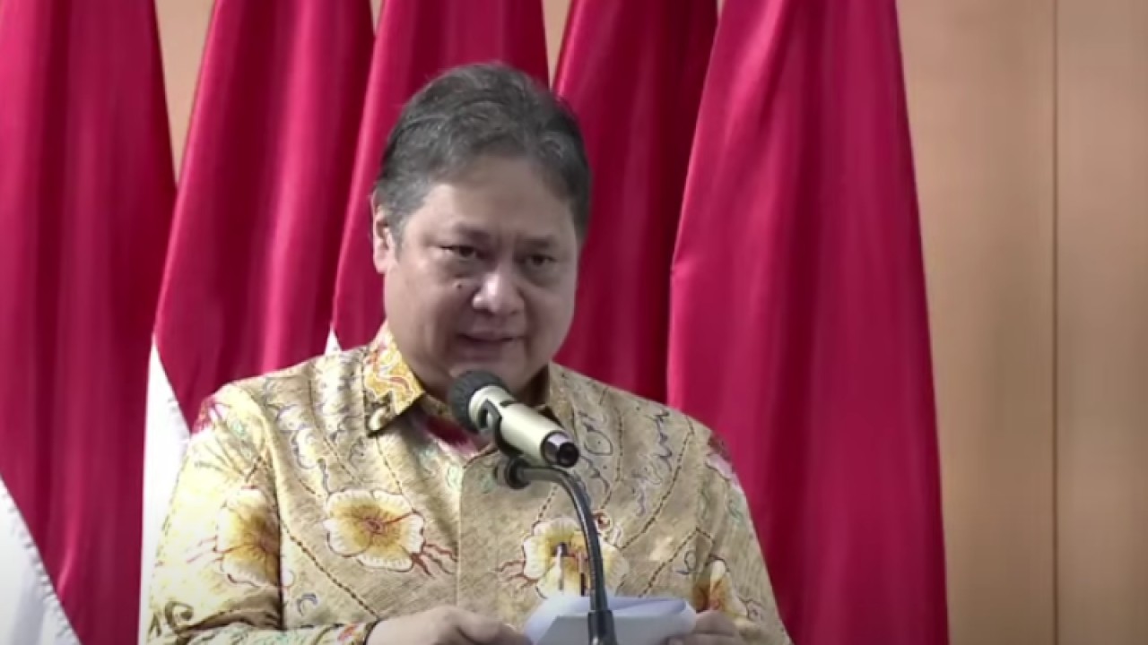 Menteri Koordinator Bidang Perekonomian Airlangga Hartarto dalam Rapat Koordinasi Pengawasan Internal (Rakornas Wasin) 2023 di Jakarta, Rabu (14/6/2023). ANTARA/Muhammad Heriyanto