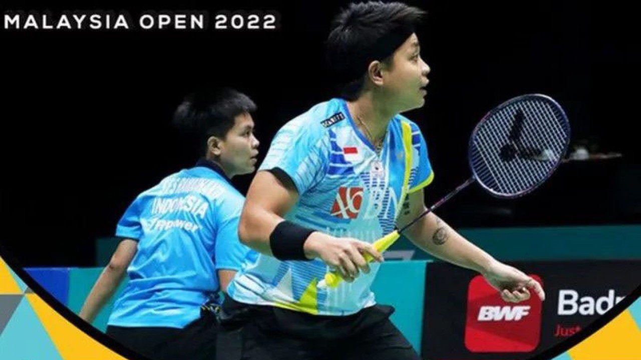 Ganda putri Indonesia Apriyani Rahayu/Siti Fadia Silva Ramadhanti (kiri).(ANTARA/Twitter/@INABadminton/pri.)