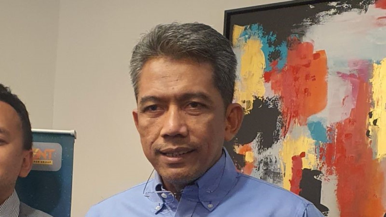 Deputy Project Coordinator PT Satelit Nusantara Tiga (SNT) Heru Dwikartono saat diwawancarai terkait persiapan peluncuran Satelit Republik Indonesia (SATRIA)-1 di Orlando, Florida, AS, Kamis (15/6/2023). (ANTARA/Livia Kristianti)