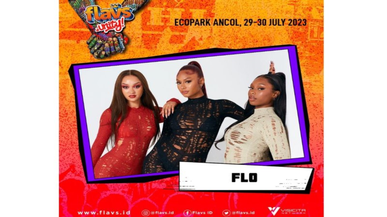 Girl group asal Inggris FLO menjadi salah satu bintang tamu yang akan memeriahkan festival musik FLAVS Festival 2023 pada 29 dan 30 Juli 2023 di Allianz Ecopark, Ancol, Jakarta. (instagram.com/flavs.id)