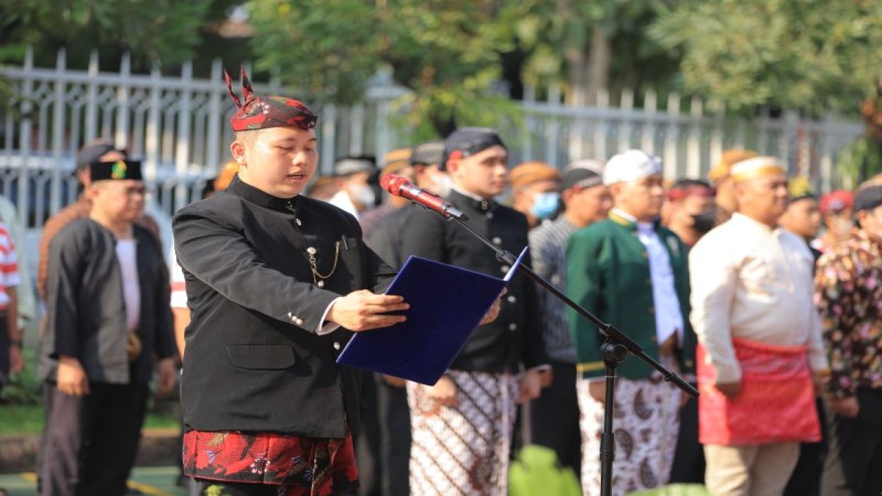 Upacara peringatan Hari Lahir Pancasila di Kantor Kanwilkumham Jatim, Kamis (1/6). ANTARA/HO Kanwilkumham Jatim