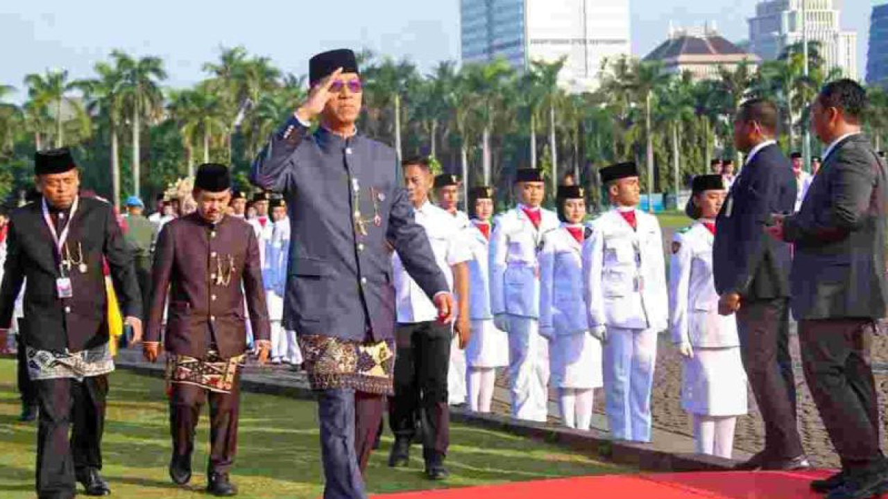 Pejabat (Pj) Gubernur DKI Jakarta Heru Budi Hartono saat menghadiri upacara peringatan Hari Lahir Pancasila di Monumen Nasional (Monas), Jakarta Pusat, Kamis (1/6/2023). ANTARA/HO-PPID DKI Jakarta