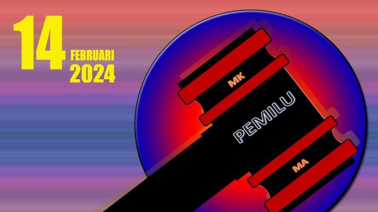 Ilustrasi - Uji materi UU Pemilu 2024 di Mahkamah Konstitusi MK. (ANTARA/Ilustrator/Kliwon)