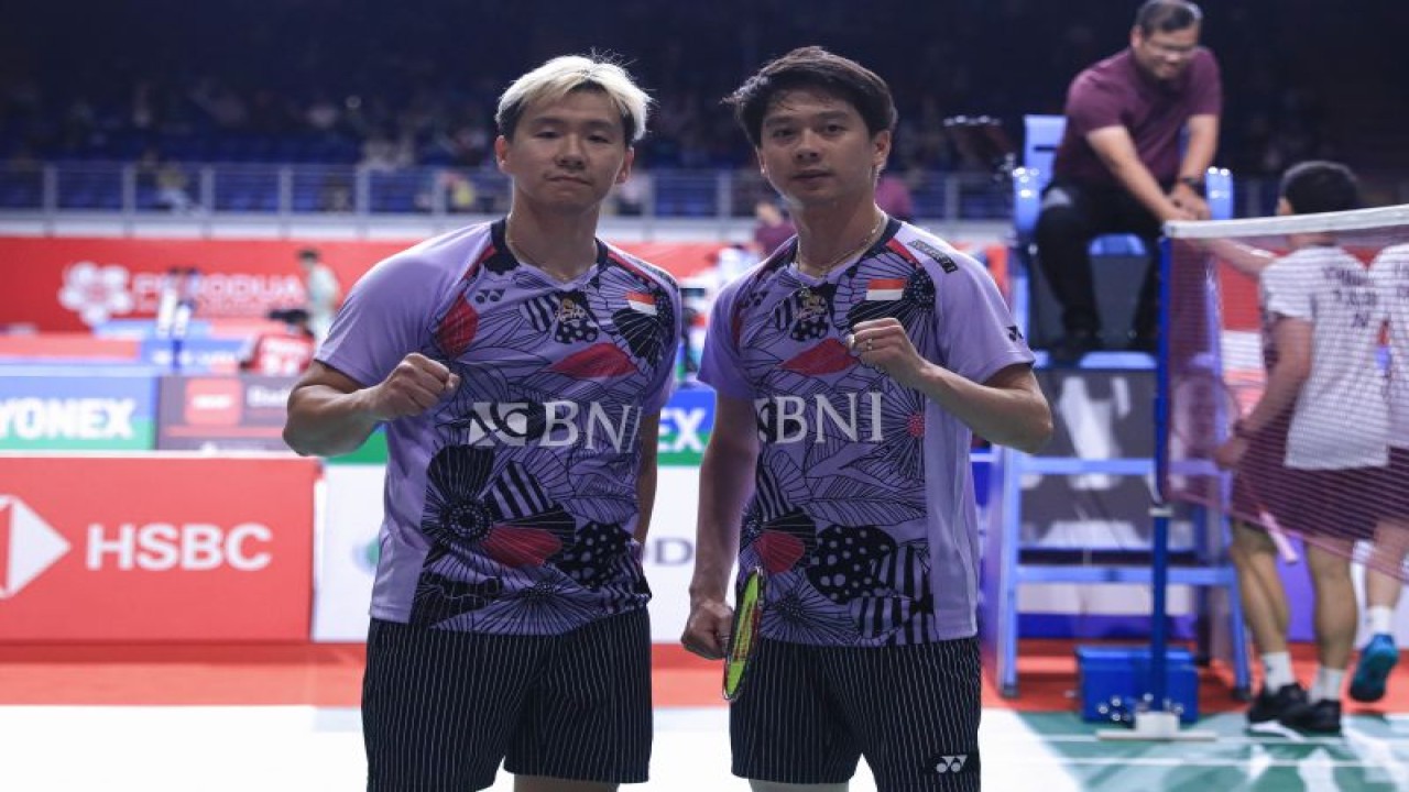 Ganda putra Indonesia Kevin Sanjaya Sukamuljo/Marcus Fernaldi Gideon. (ANTARA/HO-PP PBSI)