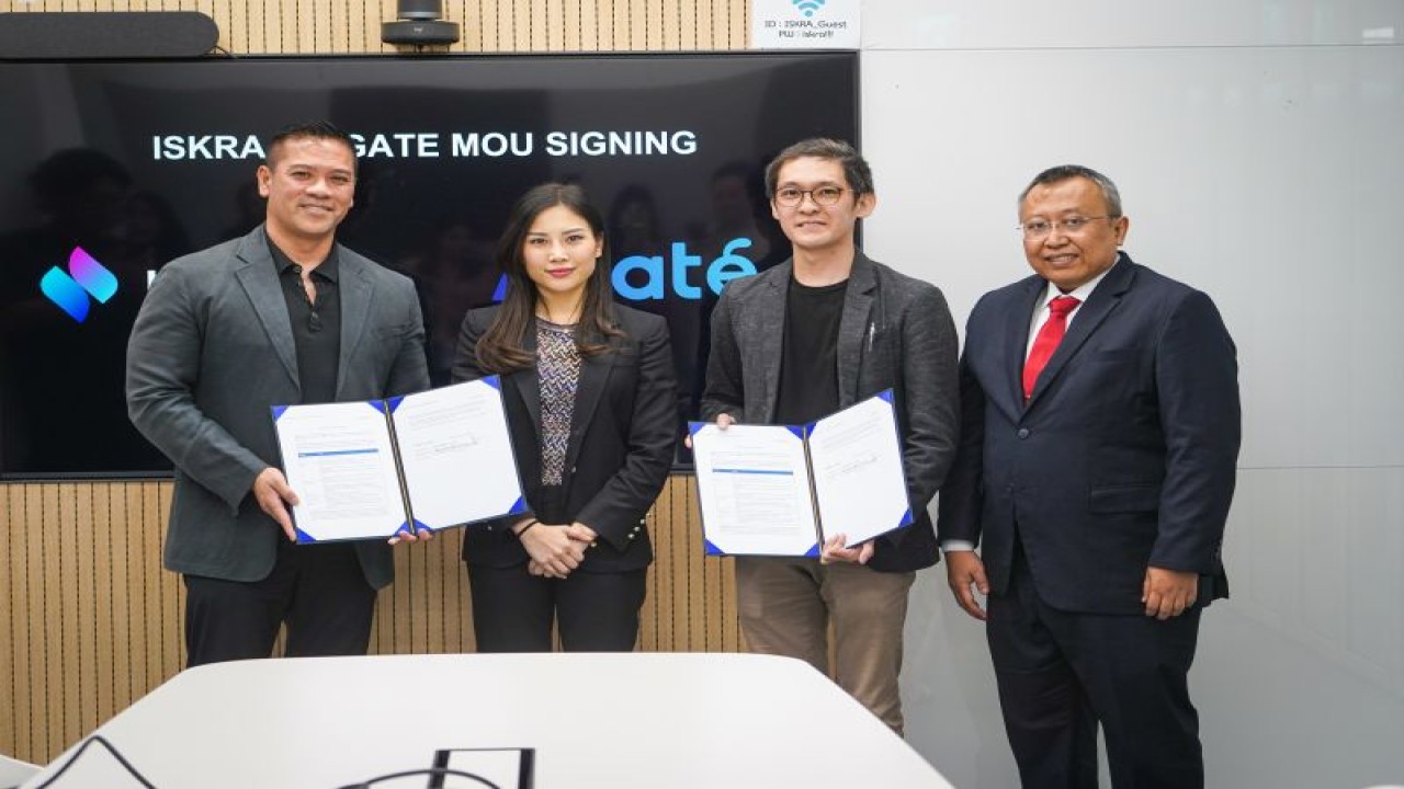 Perusahaan pengembang video game Agate, mengumumkan MoU bersama perusahaan pionir web3 asal Korea Selatan ISKRA, difasilitasi oleh Kementerian Pariwisata dan Ekonomi Kreatif. (ANTARA/HO-Agate)