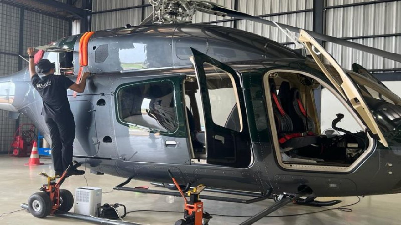 Salah satu helikopter yang akan dipamerkan dalam "Heli Expo Asia" (Hexia) pada  15-18 Juni 2023 di Cengkareng Heliport, Tangerang, Banten. ANTARA/HO-Hexia.