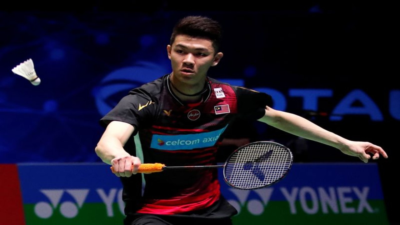 Lee Zii Jia, yang akan menjadi andalan Malaysia di Piala Thomas, saat tampil di Kejuaraan Bulutangkis All England, 14 Maret 2020 lalu. ANTARA/Action Images melalui Reuters/Andrew Boyers. (.)