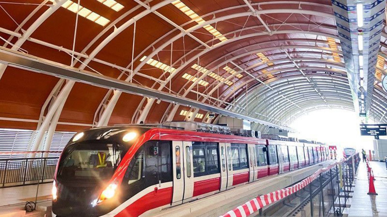 Rangkaian kereta LRT Jabodebek. ANTARA/HO-PT KAI/am.