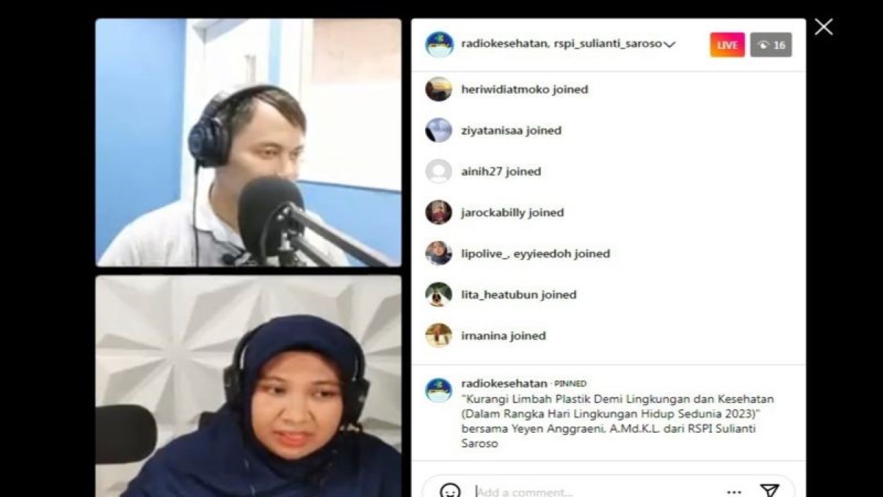 Tangkapan Layar - Pakar Kesehatan Lingkungan RSPI Sulianti Saroso Yeyen Anggraeni (bawah) pada diskusi tentang bahaya limbah plastik yang diikuti secara daring di Jakarta, Rabu (7/6/2023) (ANTARA/Lintang Budiyanti Prameswari)