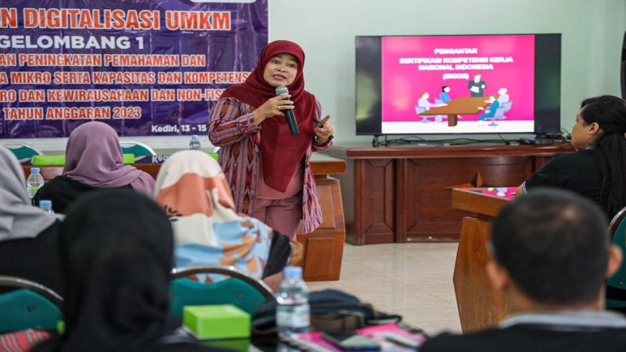 Pelatihan digital marketing yang digelar Pemkot Kediri untuk UMKM di Kediri, Jawa Timur. .ANTARA/ HO-Pemkot Kediri
