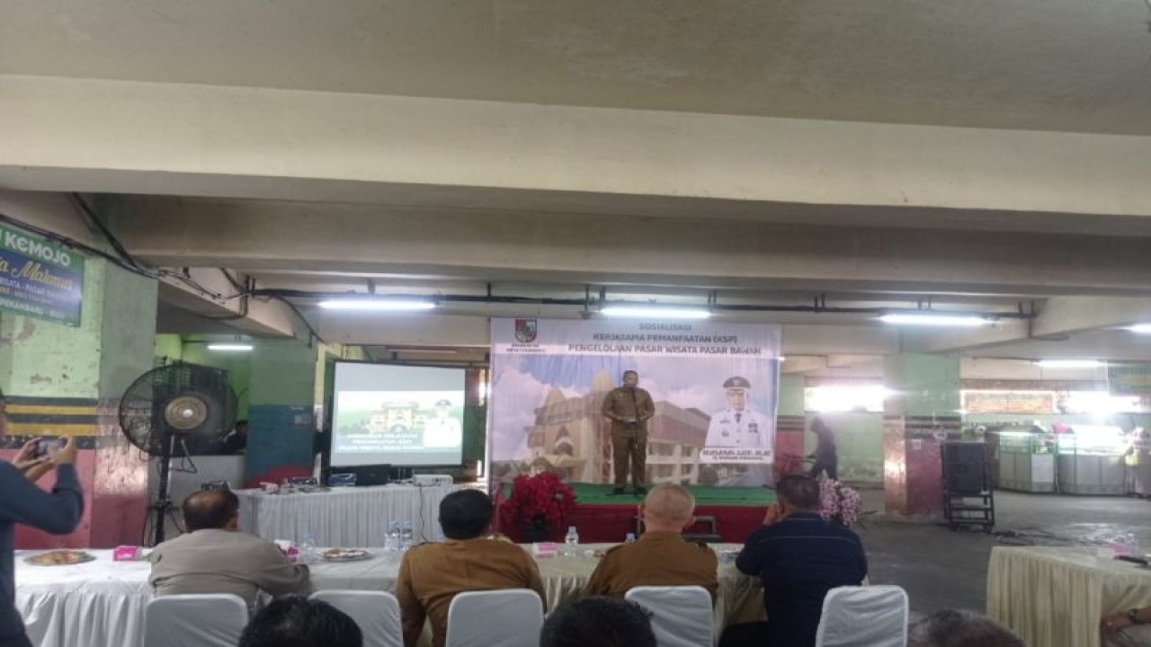 Pemko Pekanbaru dalam sosialisasi kerjasama dengan pihak ketiga terkait pengelolaan pasar bawah dan juga renovasi yang akan dilakukan. (ANTARA/HO-Pemko Pekanbaru)