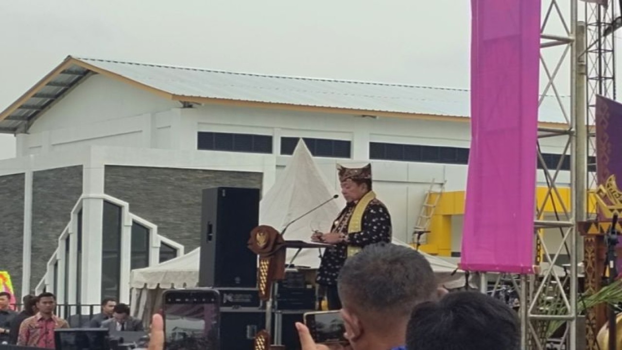 Gubernur Lampung Arinal Djunaidi saat memberi sambutan dalam acara Gelar Teknologi Tepat Guna Nusantara. Bandarlampung, Rabu (7/7/2023). ANTARA/Ruth Intan Sozometa Kanafi.