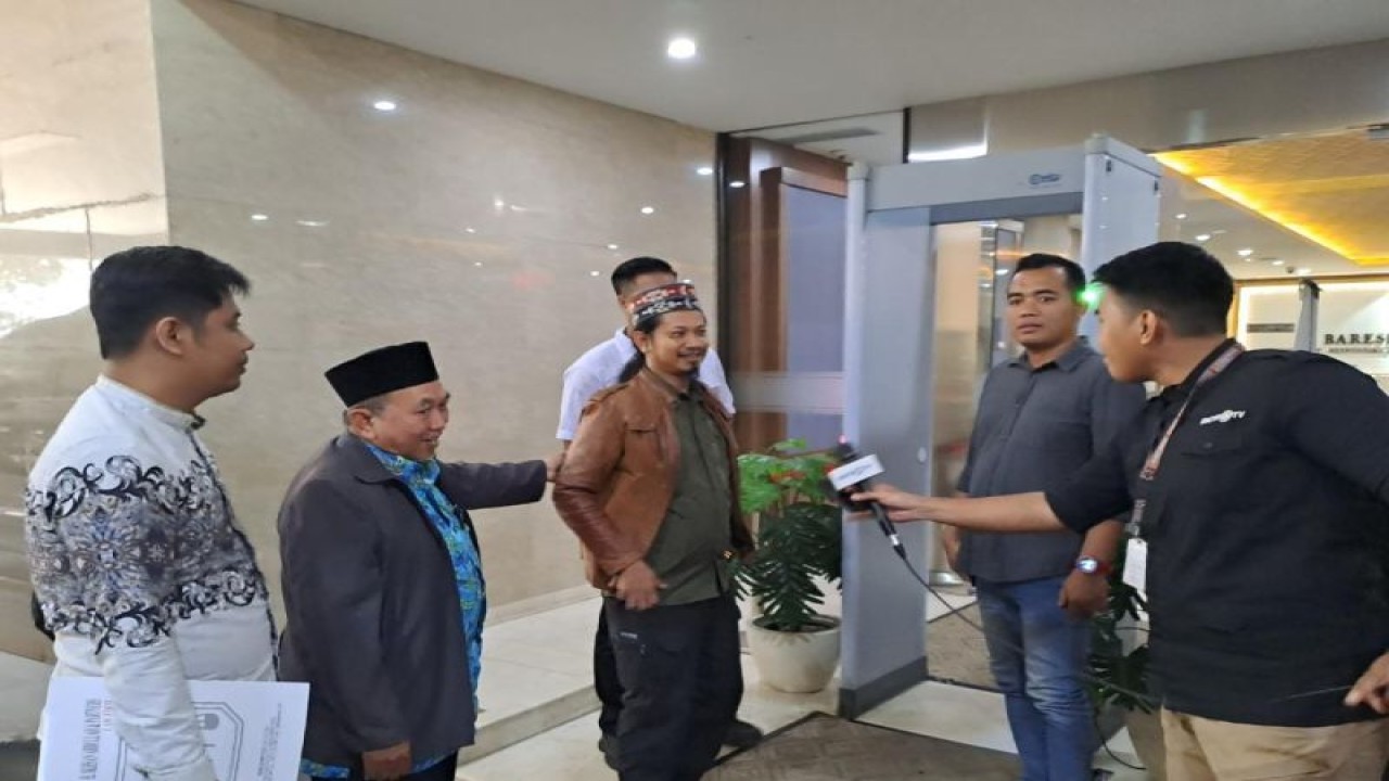 Pendiri NII Crisis Center Ken Setiawan di Bareskrim Polri, Jakarta, Selasa (27/6/2023). (ANTARA/Narda Margaretha Sinambela)