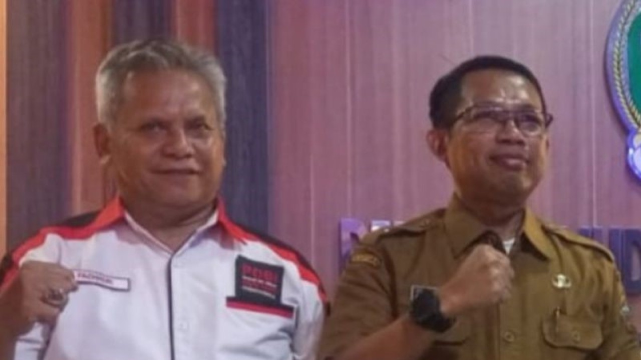 Pengurus PDBI Sumut saat memaparkan kesiapan atlet drumband Sumut untuk menghadapi PON 2024 (ANTARA/Juraidi)