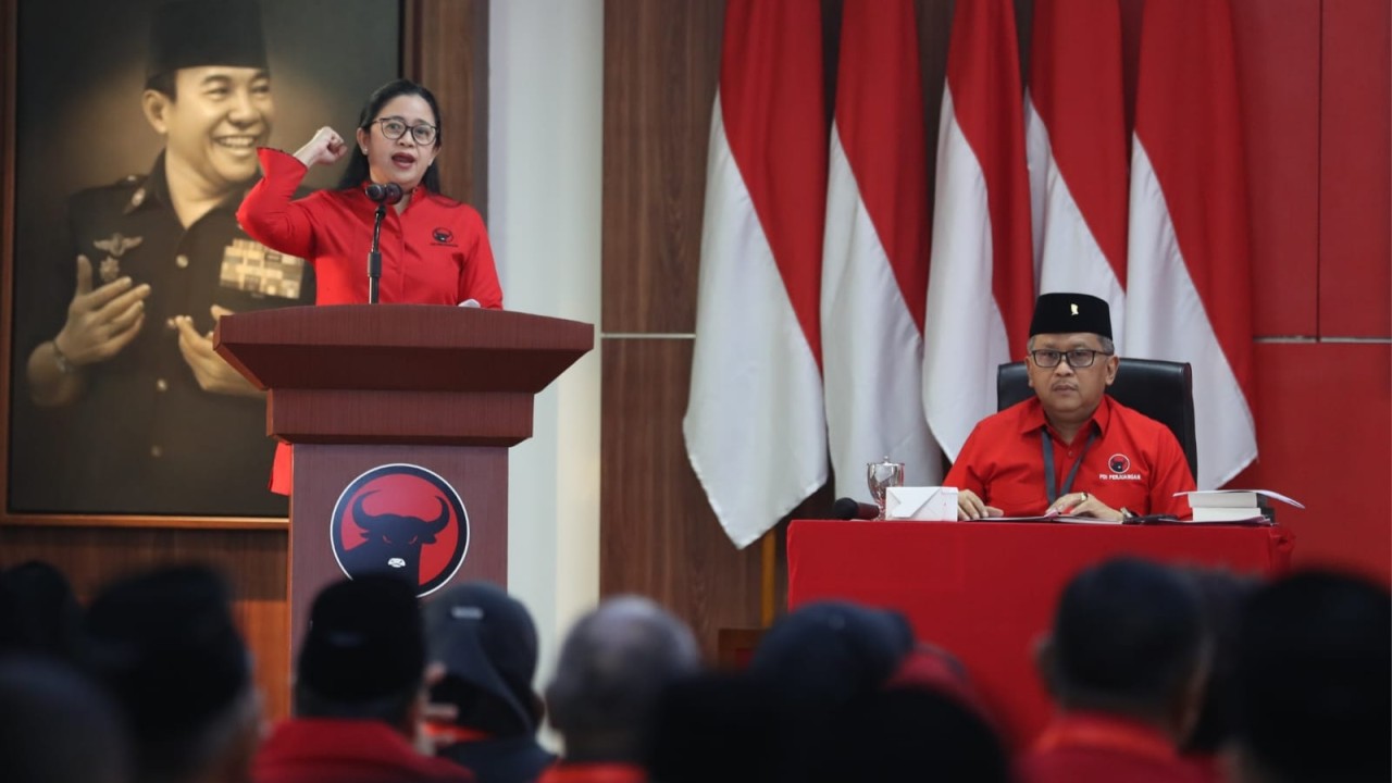Ketua DPP PDIP Puan Maharani di Rakernas III PDIP.